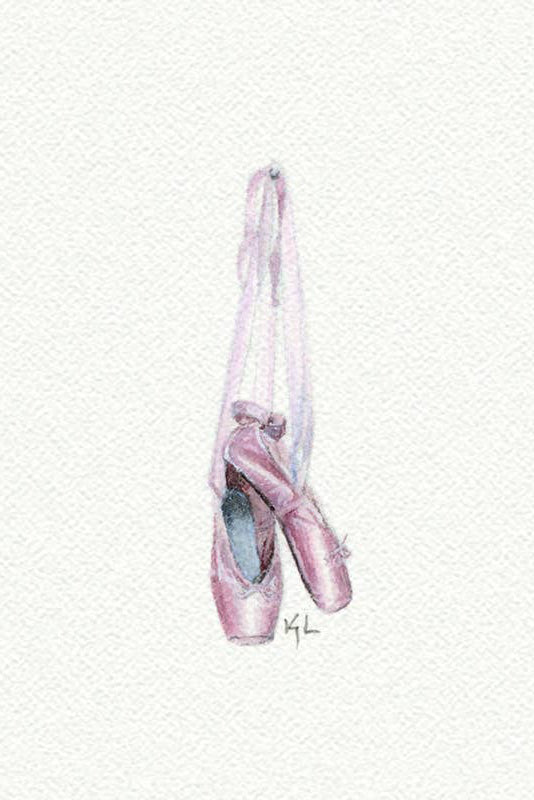 tiny watercolor print - ballet slippers