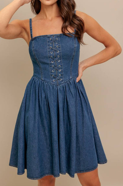 leona dress - indigo