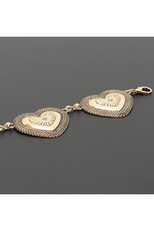 chain of hearts belt  - gold
