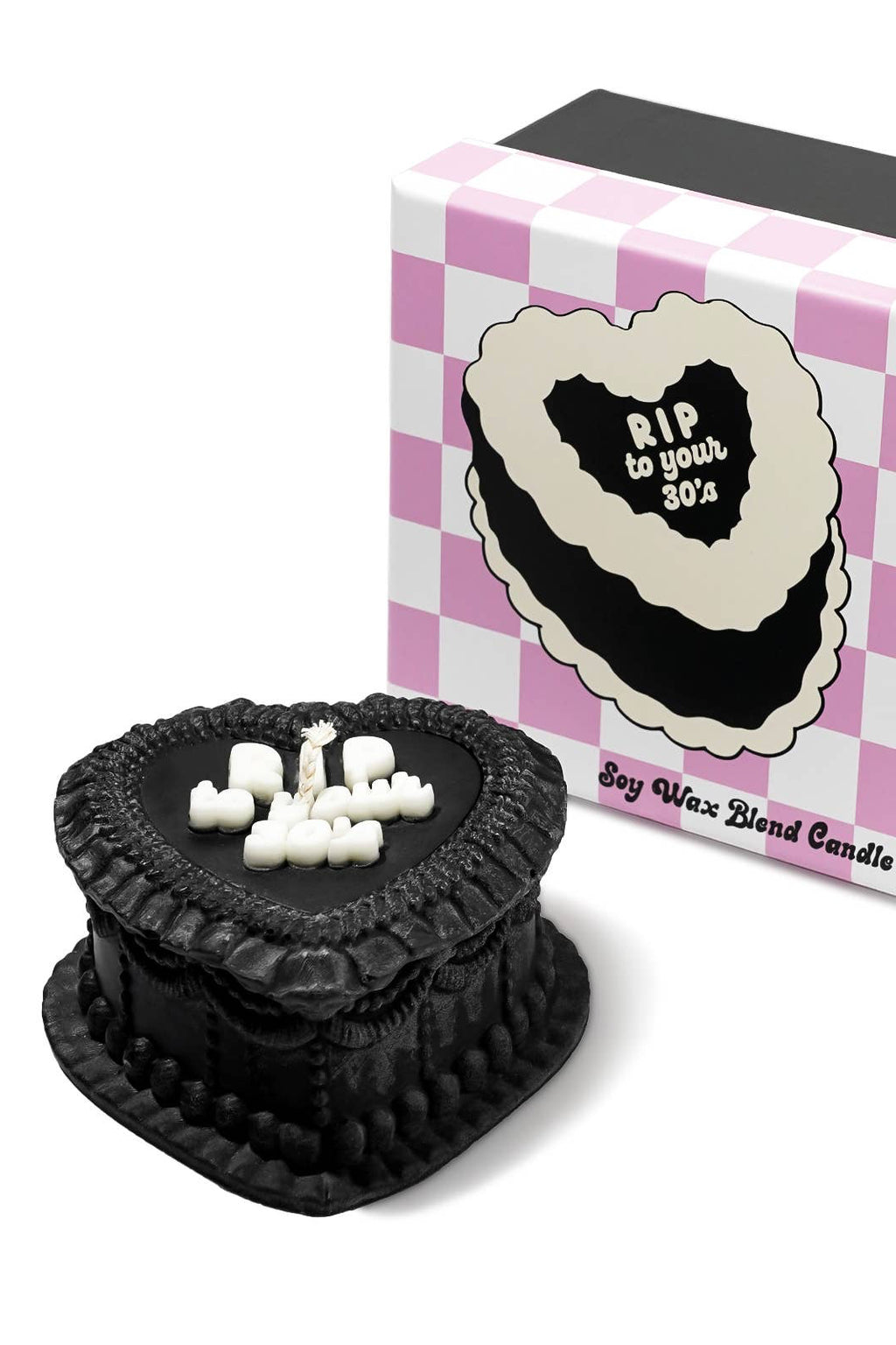 heart cake candle - RIP to your 30's