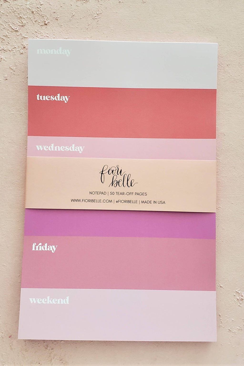 colorblock undated weekly planner notepad