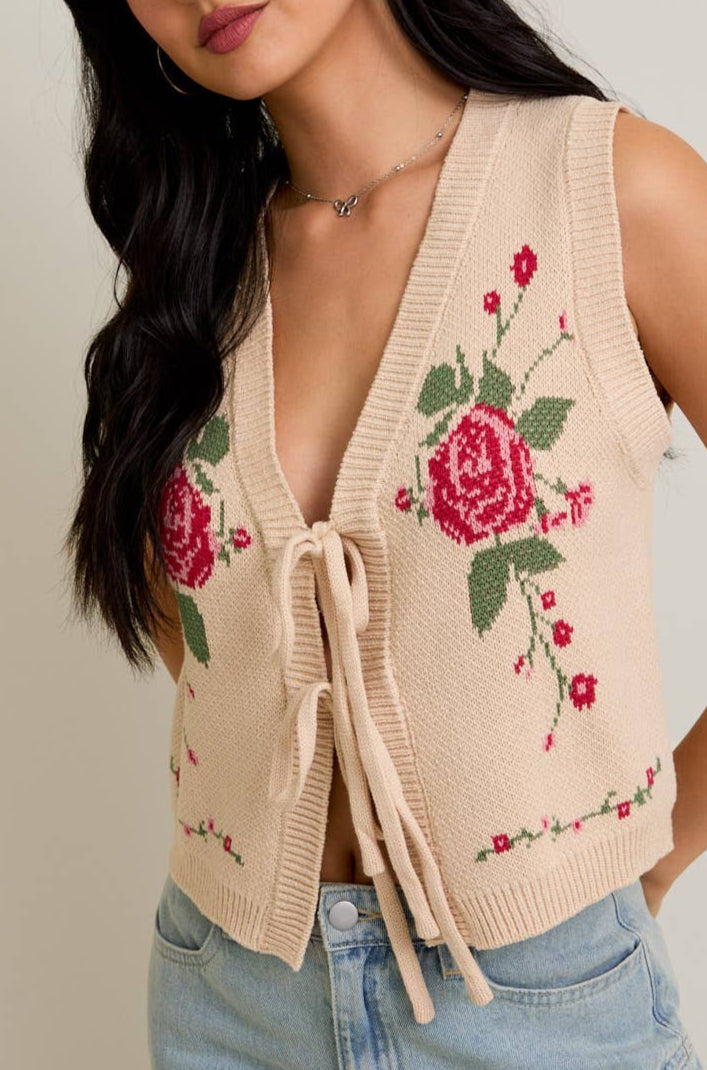 rose vest - beige