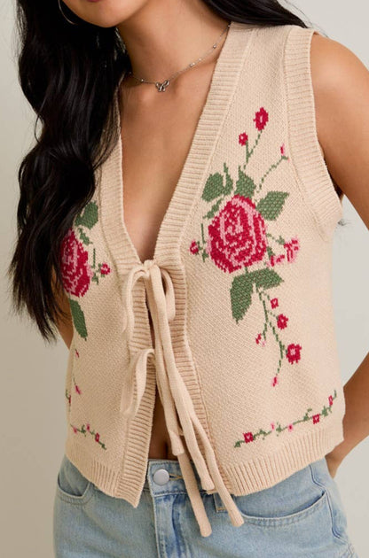 rose vest - beige