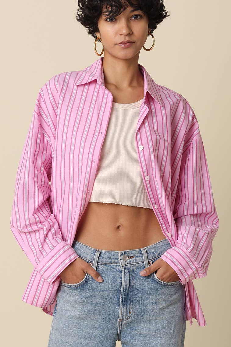 micah shirt - pink stripe