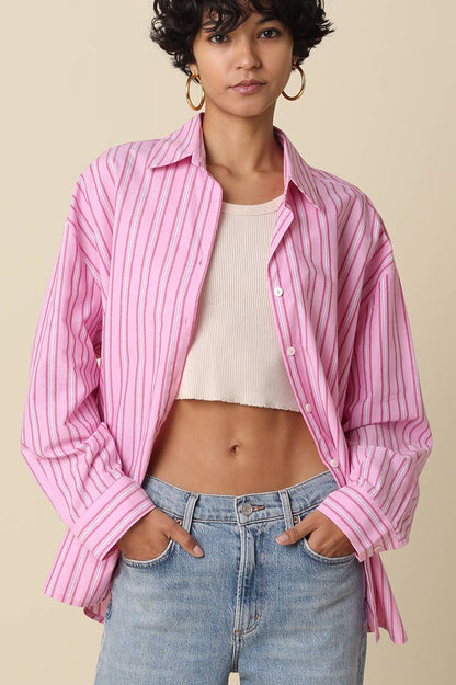 micah shirt - pink stripe