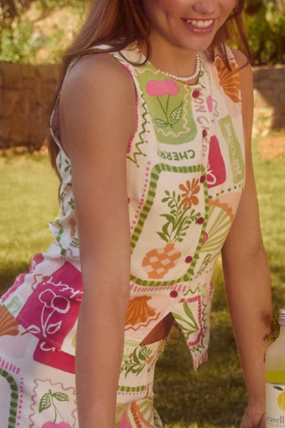 mon chéri top - pink & lime (FINAL SALE)