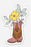 fringe boot flowers sticker