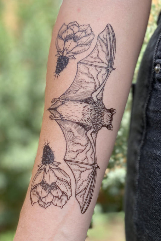 free-tailed bat temporary tattoo