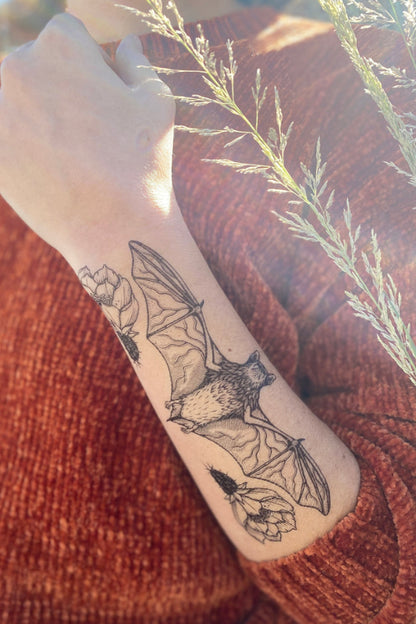 free-tailed bat temporary tattoo