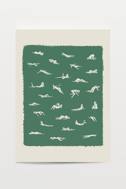 ways to lay in the grass art print