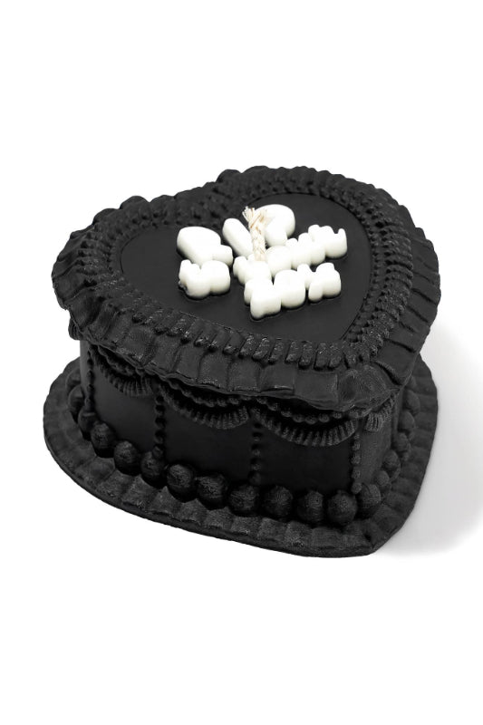 black heart cake candle rip to your 20s
