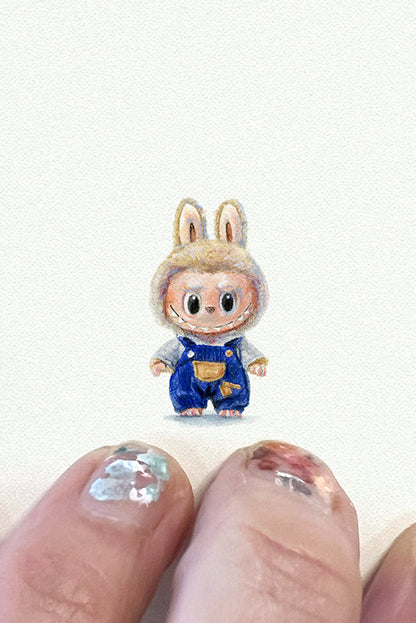 tiny watercolor print - labubu