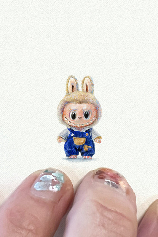 tiny watercolor print - labubu