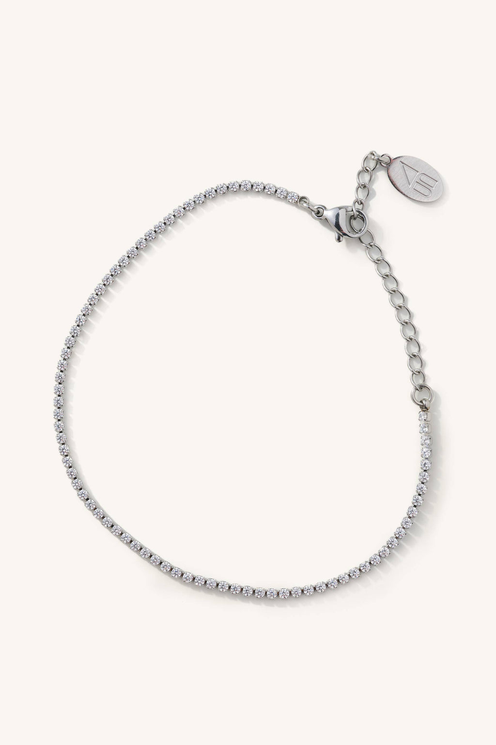 Silver bracelet on a white background