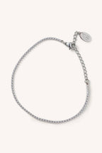 Silver bracelet on a white background