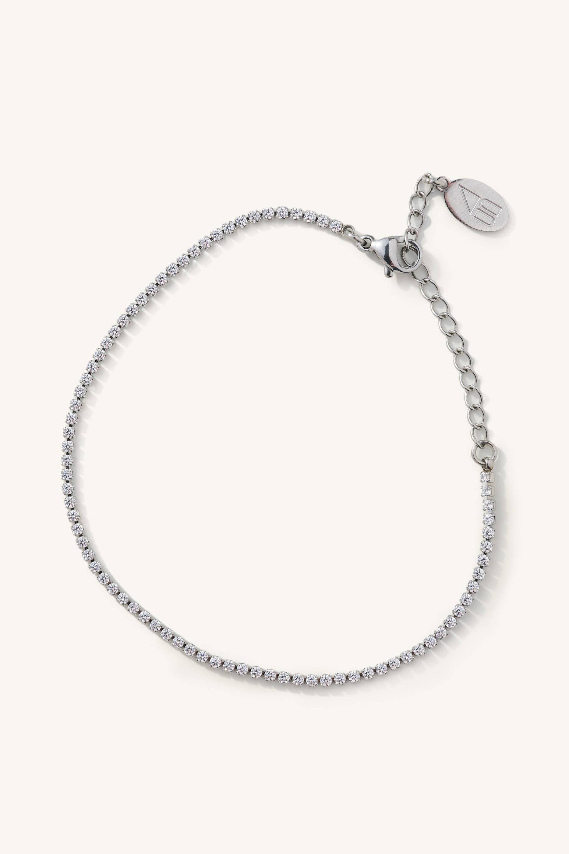 Silver bracelet on a white background