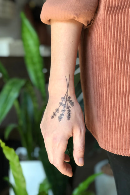 lavender twigs temporary tattoo