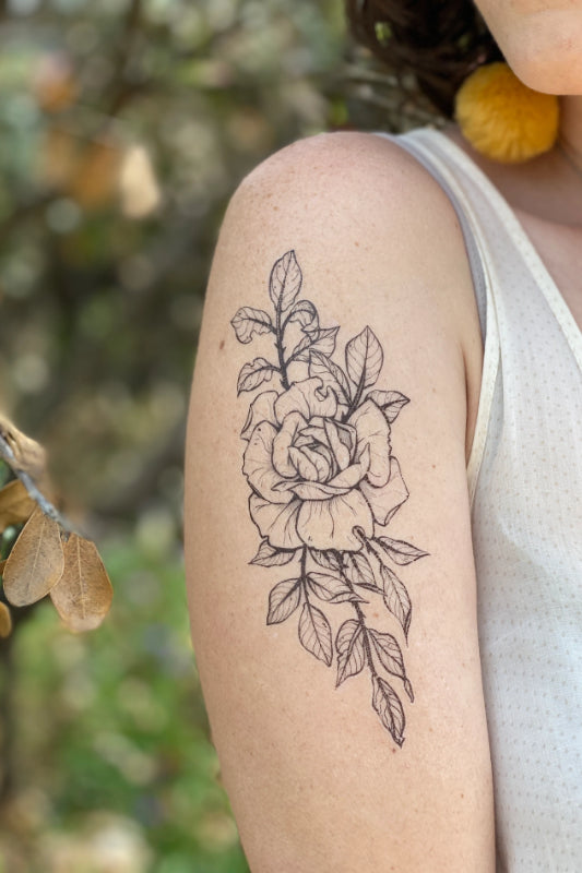 rose blossom temporary tattoo