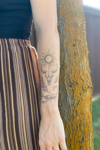 sunlit south temporary tattoo