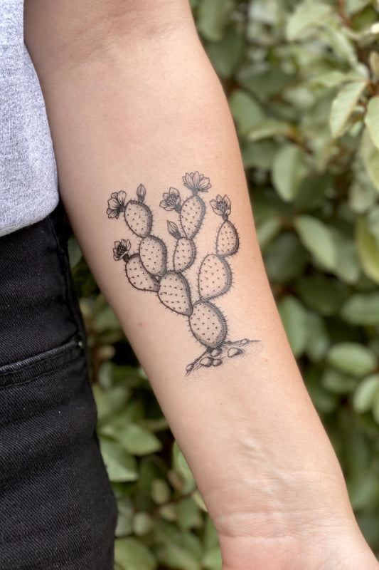 prickly pear cactus temporary tattoo