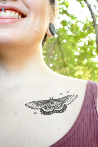 night moth temporary tattoo