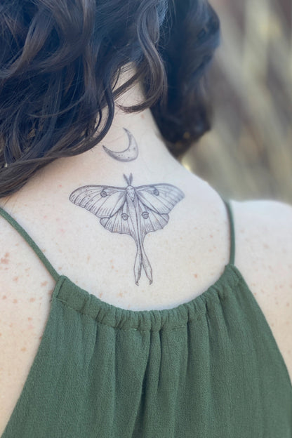 luna moth temporary tattoo