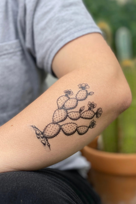 prickly pear cactus temporary tattoo