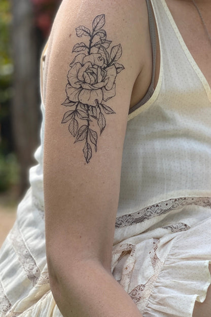 rose blossom temporary tattoo