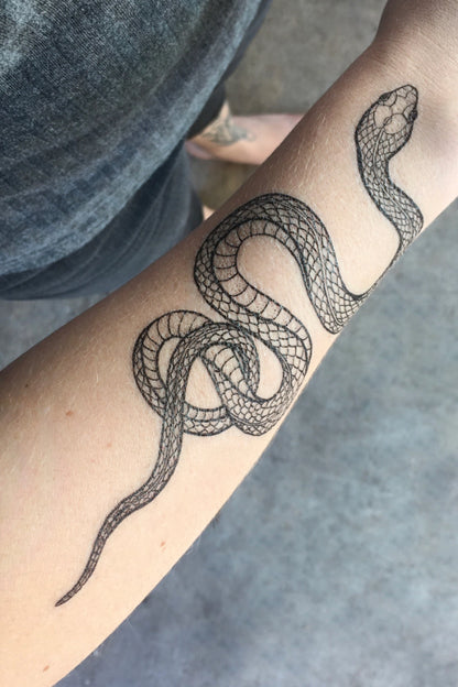 garden snake temporary tattoo