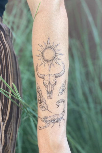 sunlit south temporary tattoo