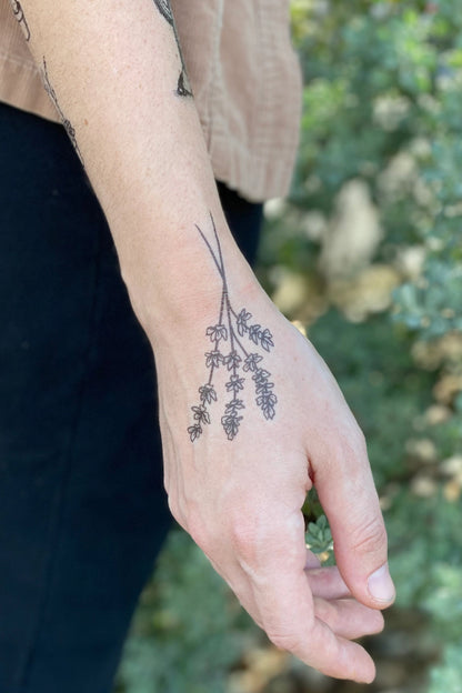 lavender twigs temporary tattoo