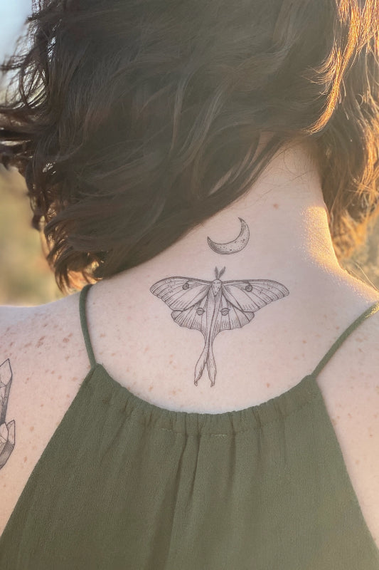 luna moth temporary tattoo