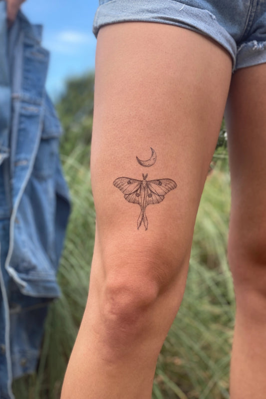 luna moth temporary tattoo