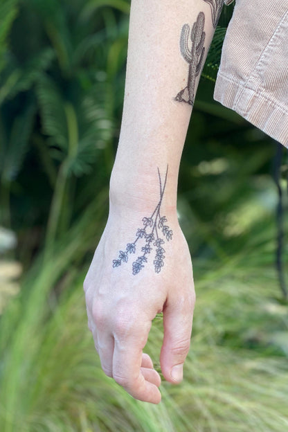 lavender twigs temporary tattoo