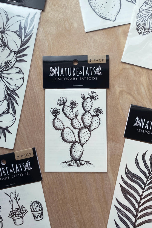 prickly pear cactus temporary tattoo