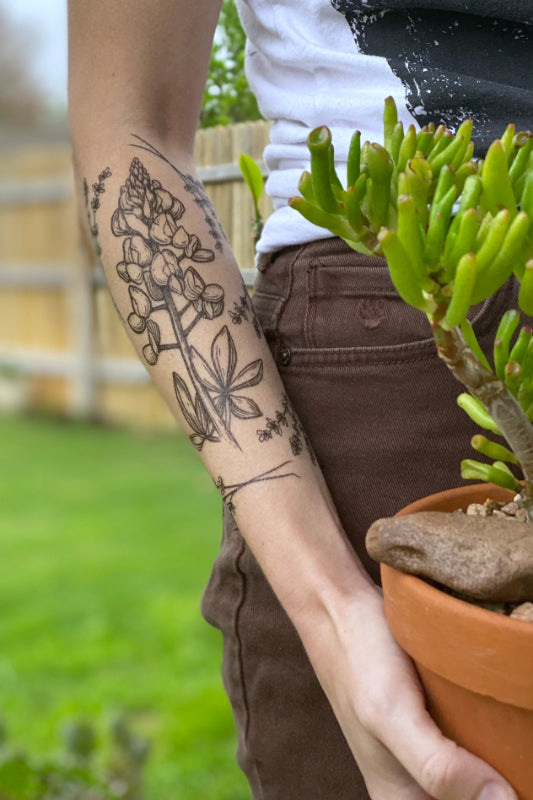 bluebonnet temporary tattoo