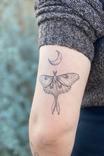 luna moth temporary tattoo