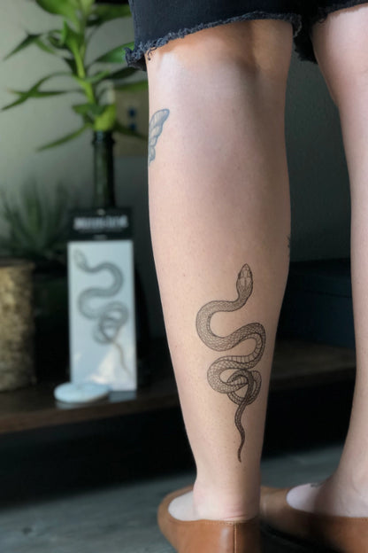 garden snake temporary tattoo