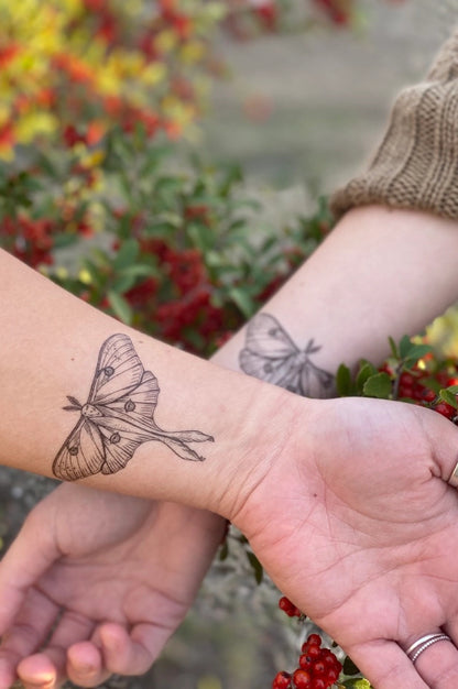 luna moth temporary tattoo