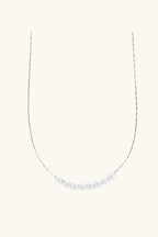 nina dainty pearl necklace - silver