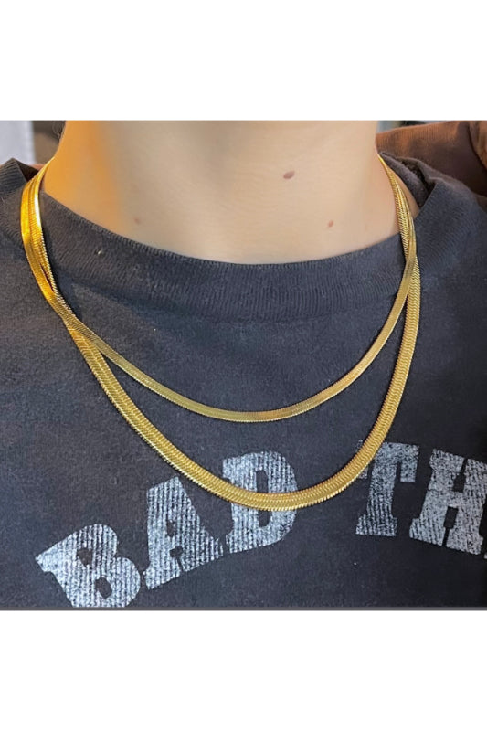 gold herringbone necklace 5MM