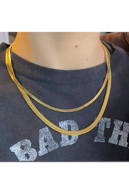 gold herringbone necklace 3MM