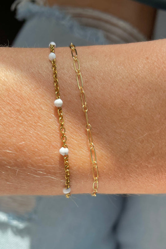 felix bead bracelet - white