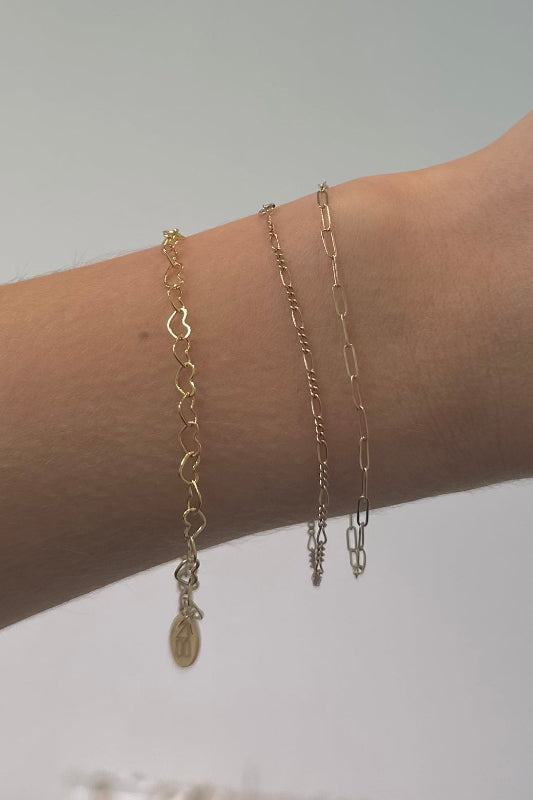 lover gold heart chain bracelet