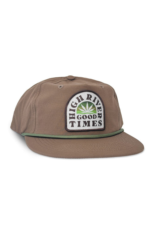 high river good times snapback rope hat - olive