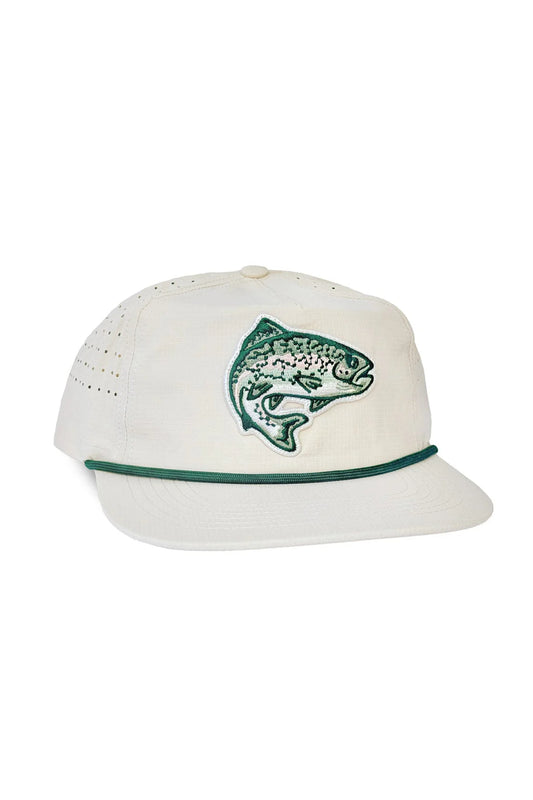 rainbow trout snapback hat - natural