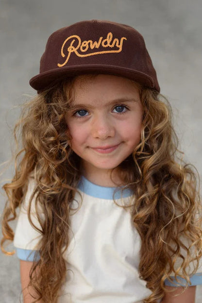 kids rowdy snapback hat - brown