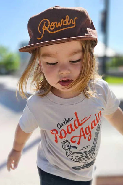 kids rowdy snapback hat - brown