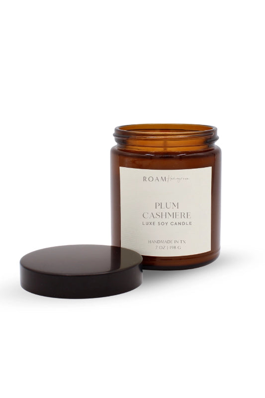 plum cashmere classic soy candle