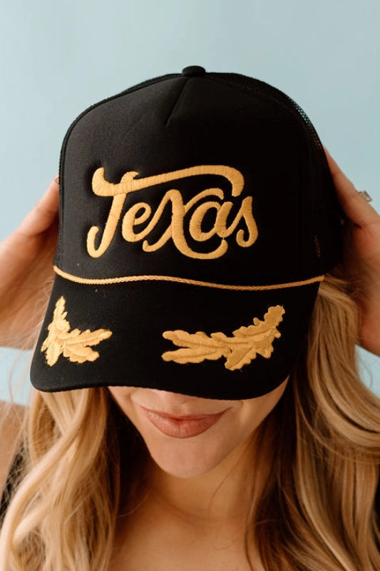 captain hat "Texas" - black